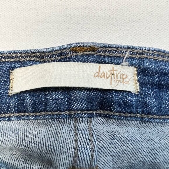 Daytrip Womens Skinny Jeans Blue Distressed Stone Wash Low Rise Denim 26R - Picture 10 of 11
